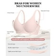 thumbnail image 3 of Womens Wireless Bras Deep V Comfortable Supportive Bra No Underwire Push Up Bralettes Seamless T-shirt Bra, 3 of 6