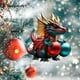 thumbnail image 4 of Uuiauoio Santa Claus Dinosaur Ride Christmas Ornament Blue Acrylic Tree Hanging Pendant Festive Party Decorations Holiday Home Supplies, 4 of 4