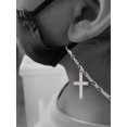 thumbnail image 2 of Stainless Steel Proverbs 31:25 - She is Clothed Engraved Cross - Silvertone Face Mask Necklace, 2 of 2