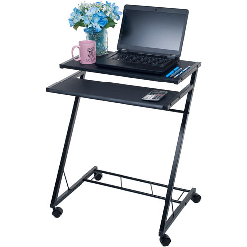 Lavish Home Mobile Rolling Cart Compact, Small Movable Computer Desk