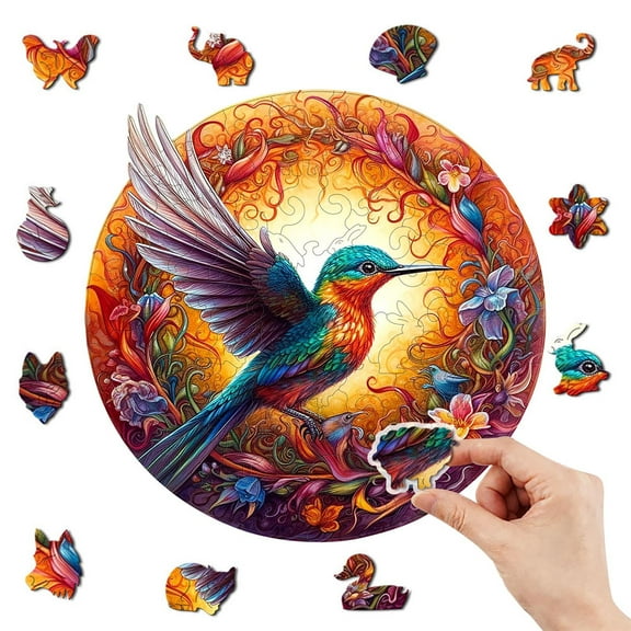 SIYTUAU Wooden Bird Puzzle Unique Shaped Jigsaw Puzzle For Adults Bird Theme Home Decor Challenge Games Gift Wood Craft Puzzle 5.51In A