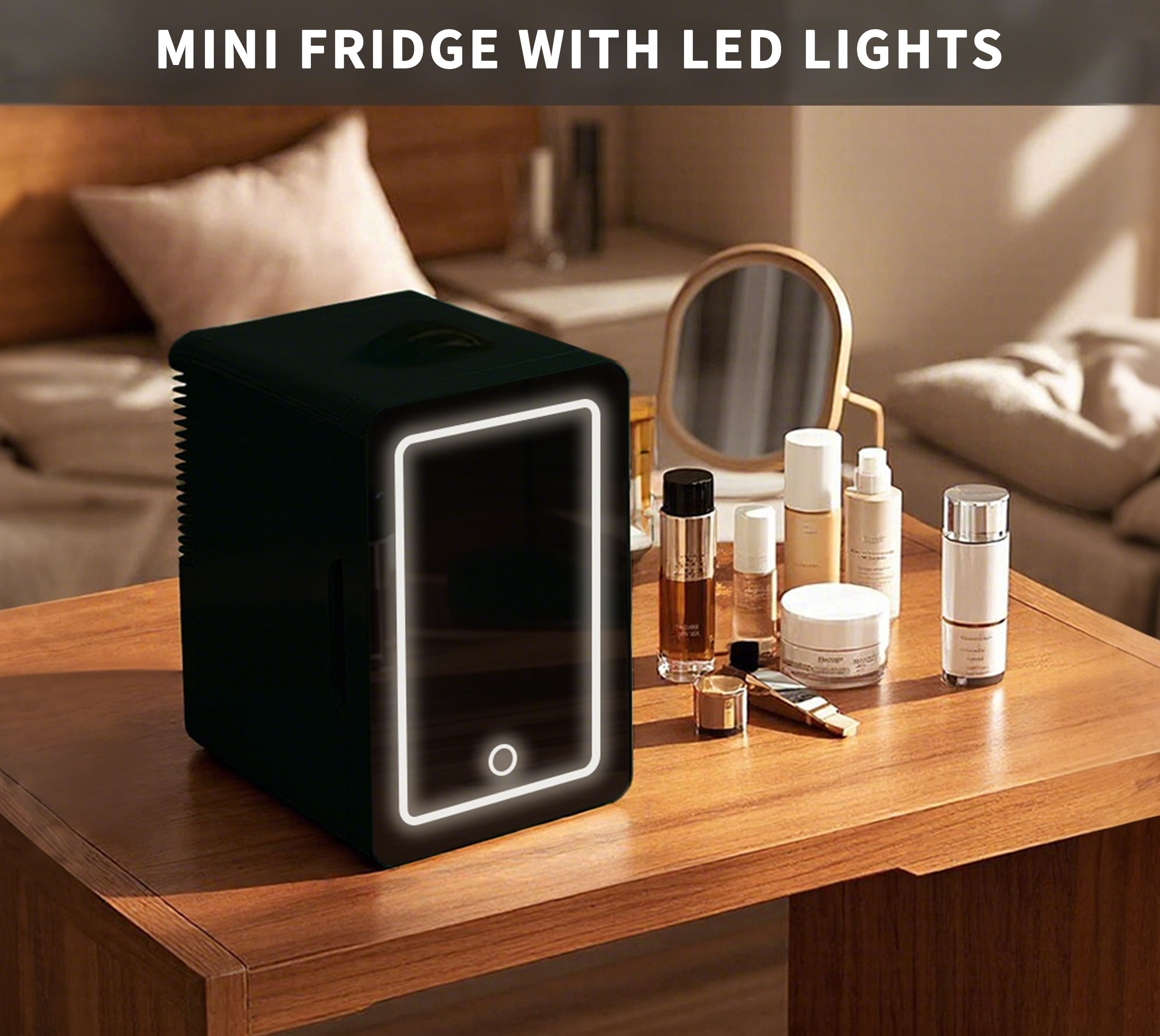 iTOMA Mini Fridge, 6Liter/8 Cans Portable Cooler Personal Refrigerator for Skin Care, Cosmetics, Beverage, Food,100% Freon-Free Eco Friendly for Bedroom, Office, Dorm