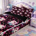 thumbnail image 3 of Manfei Ocean-Themed Axolotl Zipper Twin Comforter Sets with Fitted Sheet and 2 Pillowcases,Watercolor Salamander Print Zipper Bedding Set,Black Reversible,4-Piece, 3 of 7