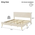 thumbnail image 7 of Juiluna King Size Modern Velvet Platform Beds, Beige, 7 of 7