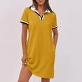 thumbnail image 7 of Kaemgyyd Women T Shirt Dress Comfortable Soft Athletic Dress Loose Fit Collar Short Sleeve Hiking Tennis Golf Leisure Mini Dress, 7 of 7