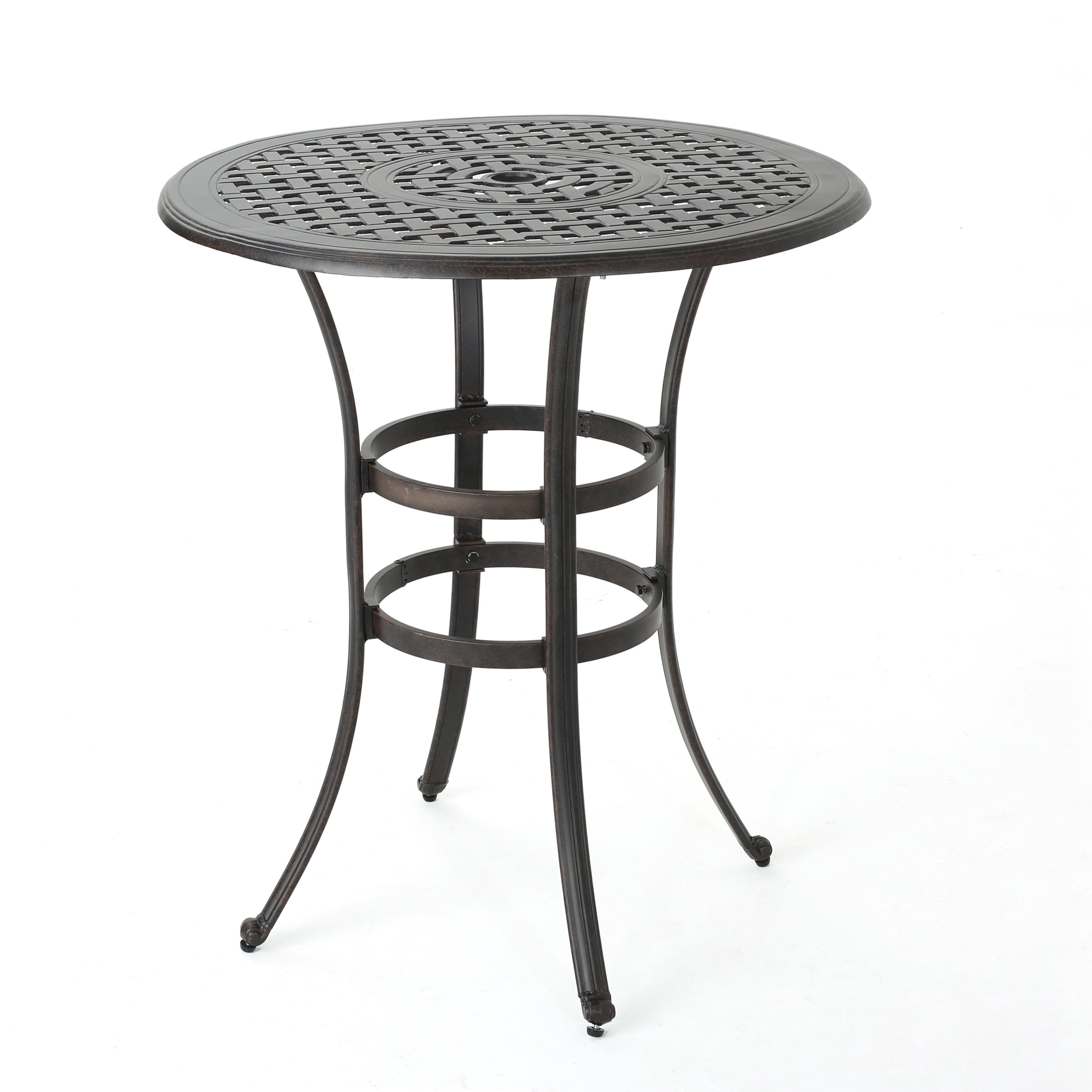 Bar Table, Outdoor Cast Aluminium Table for Patio Garden Deck, Bronze