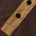 thumbnail image 4 of MaFYtyTPR Men's Long Sleeved Shirts Fashion Lapel Quarter Button Solid Color Basic Casual Pocket Patch Street Sports Top Brown XXXL, 4 of 4