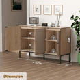 thumbnail image 3 of Brafabhome Boho Sideboard Buffet Cabinet with 3 Rattan Doors, Wood Storage Credenza with Steel Legs for Living Room, Dining Room, Entryway, Kitchen | Beige, 3 of 8