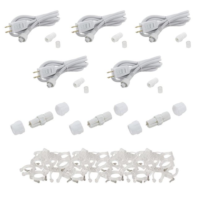 Novelty Lights 1/2" Rope Light Accessory Pack, 5 Connector Cord Kits, 3 Splices, and 100 Clips