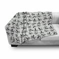 thumbnail image 3 of Octopus Soft Flannel Fleece Throw Blanket, Pattern with Typographic Monochrome Octopus Silhouettes with Hand Lettering, Cozy Plush for Indoor and Outdoor Use, 70" x 90", Black and White, by Ambesonne, 3 of 6