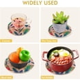 thumbnail image 5 of SKYSONIC Flower Tropical Leopard Pot Holders Trivets, 2 Pcs Heat Resistant Trivets,Spring Leaves Cotton Thread Weave Mats for Hot Pads Pans Pot Bowl Teapot for Kitchen Decor, 5 of 7
