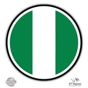 Nigeria Flag - 3" Vinyl Sticker - For Car Laptop I-Pad Phone Helmet Hard Hat - Waterproof Decal