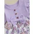 thumbnail image 6 of Suealasg Baby Girls Easter Outfit 3 6 9 12 18 Months Infant Girls Long Sleeve Bunny Print Romper Dress + Headband Set 0-18M 2Pcs Newborn Girl Spring Clothing, 6 of 9