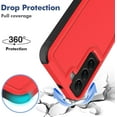 thumbnail image 3 of for Samsung Galaxy S22 Case: Dual Layer Protective Heavy Duty Cell Phone Cover Shockproof Rugged with Screen Protector - Military Protection Bumper Tough - Samsung Galaxy S22 5G 2022, 6.1 inch, Red, 3 of 15