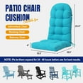 thumbnail image 4 of Outdoor Highback Seat Cushion 43.3"*19.7" Waterproof UV Resistant Inlife Rocking Chair Seat Pad for Dining Chairs, Office, Restaurant, 4 of 7