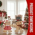 thumbnail image 4 of 2-Pack Lighted Christmas Gingerbread Man Decorations, 80 Warm White LEDs, Weather-Resistant, Collapsible for Indoor/Outdoor Use, 4 of 12