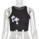 thumbnail image 1 of Top corto con estampado cruzado BoozRey Y2K para mujer, camiseta básica ajustada sin mangas con cuello redondo, ropa de calle para chicas, camisetas sin mangas góticas Vintage Tan Jianjun unisex, 1 of 2