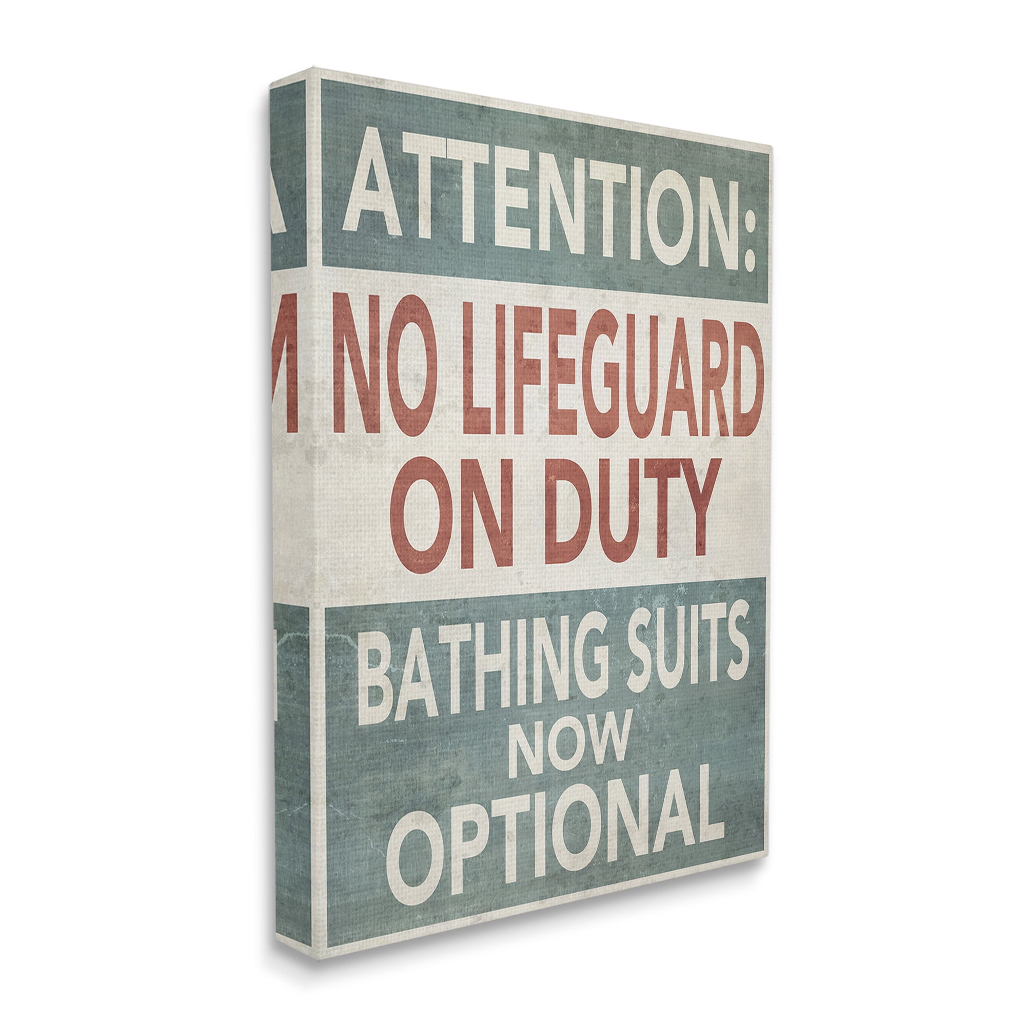 Stupell Industries Funny Bathing Suits Optional Typography Painting Gallery Wrapped Canvas Art Print Wall Art, 36 x 48