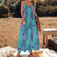 thumbnail image 2 of Nouvelle Robe Sans Manches Motif Raquettes de tennis : Rose Bleu Sarcelle et Menthe, Robes de Soirée pour Femmes, 2 of 4