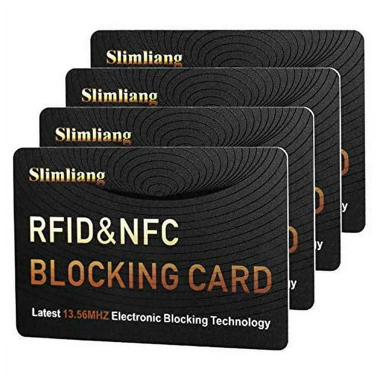 MINDRFID RFID Blocking Card, Premium Contactless Wallet Purse Sheild Debit  Credit Card RFID Inserts Blocker Protector… (Black)