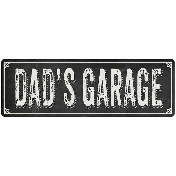 DAD'S GARAGE Shabby Chic Black Chalkboard Metal Sign 8x24 Decor 108240050026