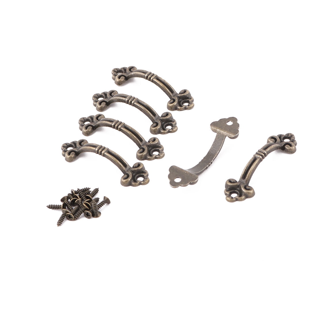 Uxcell 6 Pcs Metal Vintage Style Furniture Drawer Box Door Pull