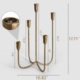 thumbnail image 2 of Candelabro SUJUN con 5 velas de hierro fundido, metal, 38 cm de alto, latón dorado, 2 of 7