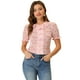 thumbnail image 1 of Blusa Floral De Chifón Con Manga Abullonada Y Cuello Con Volantes Para Mujer Rosa S, 1 of 5