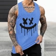 thumbnail image 4 of Camisetas de Tanque de los Hombres Tanque de los Hombres Incolor Gradiente de Impresión Cuello Redondo Correa Delgada Fuga Atrás Regular Casual Deportes Blusas de Tanque, 4 of 5