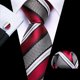 thumbnail image 3 of Conjunto de Corbata Barry.Wang de Seda Tejida con Rayas y Pañuelo de Bolsillo, 3 of 8