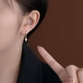 thumbnail image 2 of Solid 925 Sterling Silver Lightning Bolt Drop Hoop Earrings for Women Teens CZ Lightning Bolt Hoop Earrings Huggie, 2 of 14