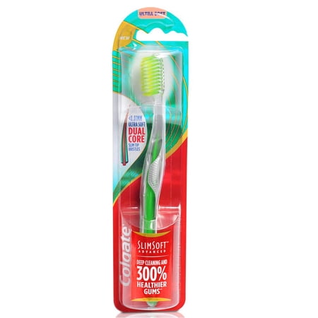 Colgate Slim Soft Advanced Toothbrush for adults -Multicolor,Manual,1 Piece (Ultra Soft)