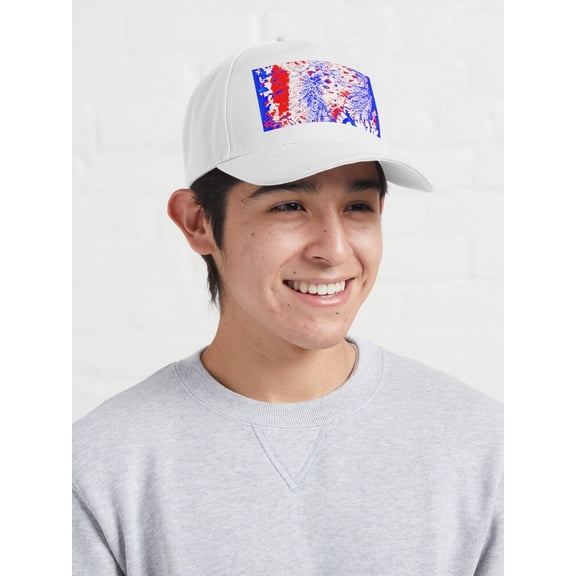 Red Blue White Iritof Baseball Cap, Color Block Graphic Design, Classic Hat