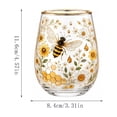 thumbnail image 5 of Bomd Garden Bee Morning Bliss Glass Tea Cup, Gold Rimmed Clear Glassware for Loose Leaf Tea, Nature Art Decorative Tumbler, Sweet Gift for Women Mom Wife, Great for Home Table Decor (Bee), 5 of 6
