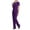 02-Purple, variant on Scrubs for Women Set Solid Medical Uniform Stretch V-Neck Scrub Top & Jogger Pant with Pockets Blue M