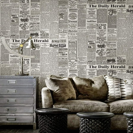 3d Wallpaper Waterproof Vintage Letter Newspaper Wallpaper For Clothing Store Bar Cafe Wallpaper Background Restaurant Decor 9x394 Inch White Walmart Canada