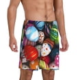 thumbnail image 2 of Kdxio Easter Egg Print Mens Sleep Shorts Bottoms Soft Comfy Pajama Wear Pants with Drawstring Pockets, 2 of 7