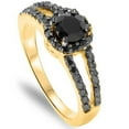 thumbnail image 1 of 3/4ct Black Spinel & Diamond Split Shank Engagement Ring 14K Yellow Gold, 1 of 3