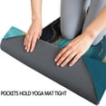 thumbnail image 3 of Blue Gold Wave Marble Pattern Hot Yoga Mat Towel Non Slip for Hot Yoga - Quick-Drying Yoga Mat Cover with 4 Corner Pockets with Travel Bag - Hot Yoga Towel Non Slip 70"x26", 3 of 6