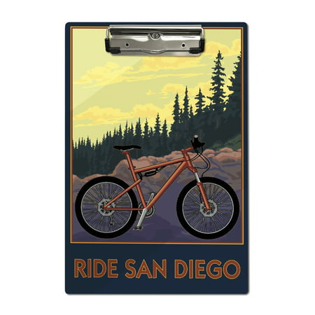 Ride San Diego - Mountain Bike Scene - Lantern Press Artwork (Acrylic (Best Bike Rides In San Diego)