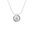 thumbnail image 2 of Delight Jewelry Silvertone Small Clear Crystal Horseshoe Gymnastics Ring Charm Necklace, 18", 2 of 4
