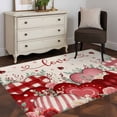 thumbnail image 3 of Pink Valentines Day Area Rugs 2.7'x5', Washable Small Throw Rugs for Kitchen Bedroom, Love Heart Eucalyptus Botanical Rustic Indoor Outdoor Rug Non-Slip Low Pile Carpet Runner Reversible Floor Mats, 3 of 8