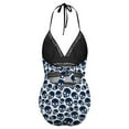 thumbnail image 4 of One Piece Swimsuit Women Tummy Control - V Neck Black Skull White Halter Swim Suits for Women 2025, Padded Full Coverage Bathing Swim Suit for Women, 4 of 7