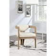 thumbnail image 4 of Pemberly Row Contemporary Faux Leather Cream Wood Dining Chair, 4 of 7