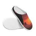 thumbnail image 3 of Xecao Sunset Western Desert Cowboy Print Cotton Slippers Fuzzy Warm Cozy Slippers Non Slip House Slippers For Indoor Outdoor Cotton Slippers House Slippers-39/40, 3 of 7