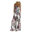 thumbnail image 2 of Baqcunre Jumpsuits for Women Women's Sleeveless Overalls Jumpsuit Casual Floral Print Summer Wide Leg Bib Pants Jumpsuits for Women Dressy One Piece Jumpsuits for Women, 2 of 8
