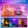 thumbnail image 3 of Smart Light Bulbs with Remote, RGB+CCT Color LED Light Bulbs Work with Alexa & Google Home, Multiple Scene and Music Sync Light Bulb, A19 9W 800LM, WiFi Bluetooth 2.4GHz No Hub Required, 2-Pack, 3 of 5