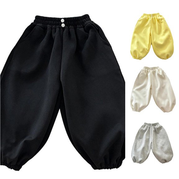 WERYOUNG Boys Jogger Pants Elastic Waistband Wide Leg Sweatpants Kids Comfortable Everyday Wear Trousers 18-24 Months