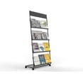thumbnail image 1 of Floor-Standing Magazine Rack 4-Layer with Wheels, Brochure Display Stand for Exhibitions, Office, and Any Organization Requiring Information Display (Black), 1 of 6