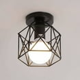thumbnail image 1 of Easy Installation Industrial Farmhouse Light Fixtures, Rustic Black Semi Flush Mount Ceiling Light for Your Home's Key Areas (5-12㎡ Coverage), 1 of 5